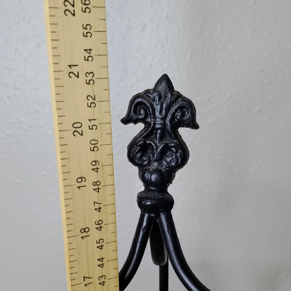 Black Metal 2 Tier Fruit Basket Stand Vegetable Basket Stand Bowl